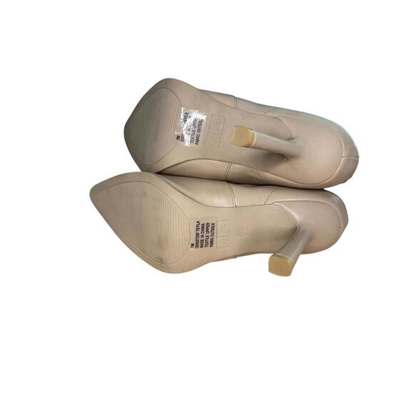 MIA Women's Barbara High Heel Booties Sz 7 Beige Almond Toe Dressy Sexy Boots - Picture 4 of 4